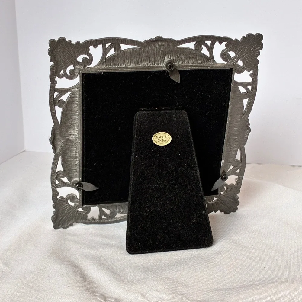 Picture Frame Silver Filigree Rhinestone Ornate Victorian Baroque Shabby Chic
